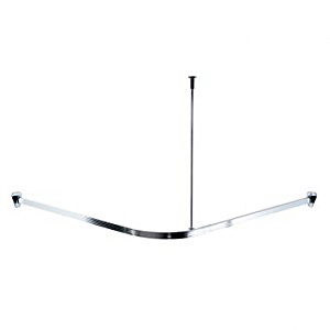 image of Sliding Shower Bar + Hooks - 90 X 90CM - Polished Aluminum