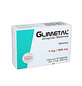 image of Glimetal 100MG / 1MG 32 Tabs, Glimepiride, Metformin