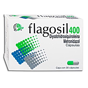 image of Flagosil 400 400 / 200MG (diyodohidroxiquinolena | Metronidazole) 30 Tablets