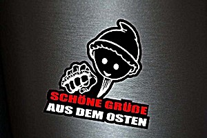 image of 1 x Aufkleber Schne Gre Auss Dem Osten DDR Sandmann Sandmnnchen Sticker Fun