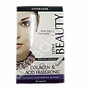 image of Colagen Si Acid Hialuronic Extra Beauty, 30 Capsule, Interherb