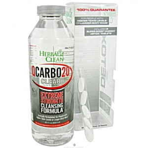 image of Herbal Clean QCarbo20 Extreme Strength, Clear, Strawberry-mango Flavor