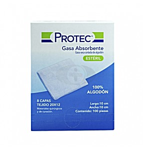 image of Gasa Protec 10X10 CM 12 100 Pzas