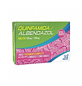 image of Albendazol / Quinfamida 150MG / 200MG Caja Con 2 Tabletas