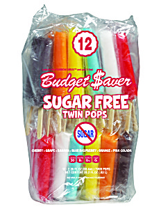 image of Budget Saver Assorted Orange / Cherry / Grape / Banana / Blue Raspberry / Pina Colada Sugar Free Twin Pops,