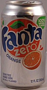 image of Fanta Zero Soda Sugar Free, Orange Flavored