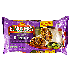 image of El Monterey Family Pack Burrito Beef & Bean Burrito 8