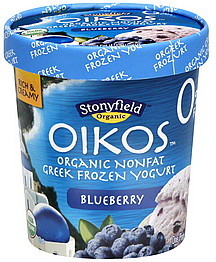 image of Stonyfield Farm Frozen Yogurt Greek, Nonfat, Blueberry 1 pt