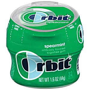 image of Orbit Chewing Gum, Spearmint Sugarfree 32 Pieces