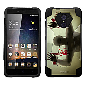 image of Zte Zmax Pro Hybrid Stand Case - Zombie Under Glass