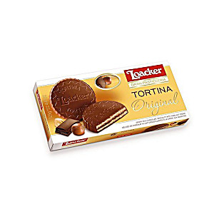 image of Loacker Tortina Chocolate Covered Wafer Biscuit 3X21g