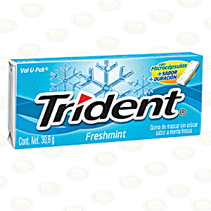 image of Trident Menta Fresca Adams 18 Piezas