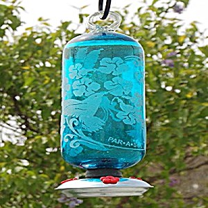 image of Parasol Filhaq Filigree Hummingbird Feeder Aqua