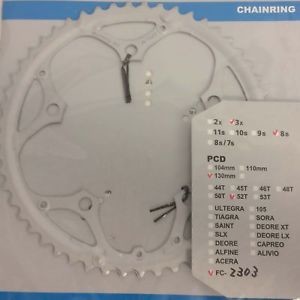 image of Shimano FC-2303 Chainring 52t-a Silver For Chainguard - Y1lp98030