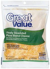 image of Great Value Cheese Finely Shredded, Pizza Blend